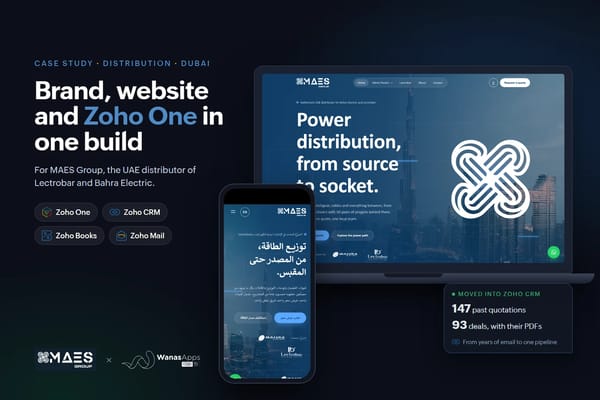 MAES Group Case Study: A New Brand, a Bilingual Website and a Zoho One Sales Engine for a UAE Electrical Distributor